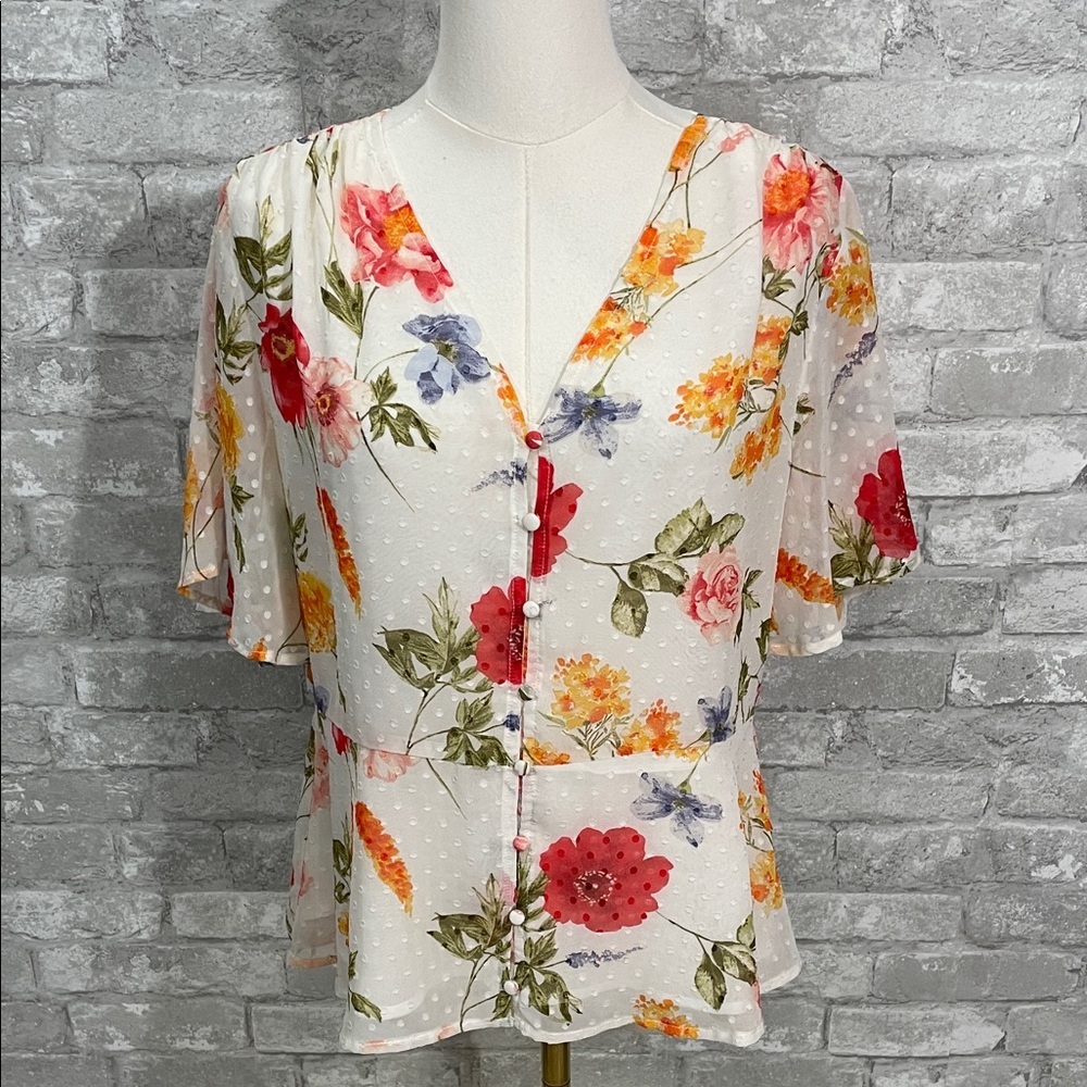 Ellison Multicolor Floral V-Neck Blouse